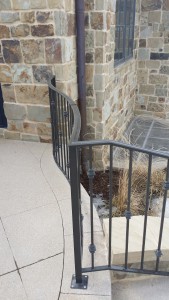 Wrought iron, forged cap rail and security fence