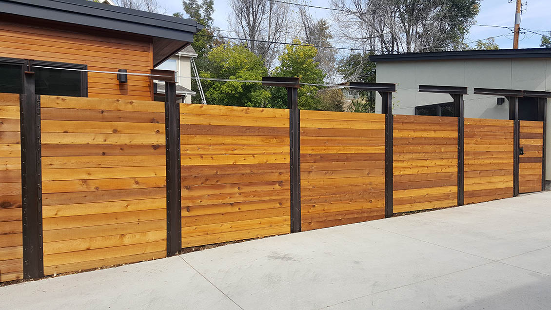 Modern horizontal privacy fence